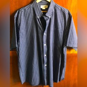 NWOT DULUTH TRADING CO s2XL navy relaxed fit shirt 💯cotton Wrinkle fighter
